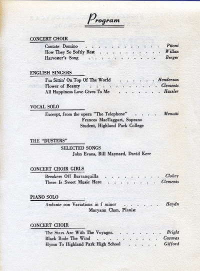 picture of 1963 Spring Program